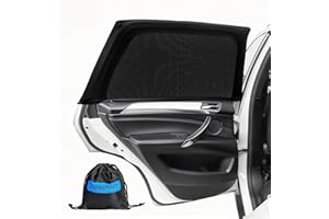 PEMOTech Car Window Shades(2 Pack)-Certified Car Side Window Sun Shades, UV Protection Breathable Spandex Baby Window Covers,