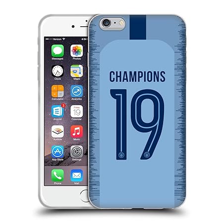 Head Case Designs Offizielle Manchester City Man City FC Home Kit 2019 Champions Soft Gel Hülle für iPhone 6 Plus/iPhone 6s P
