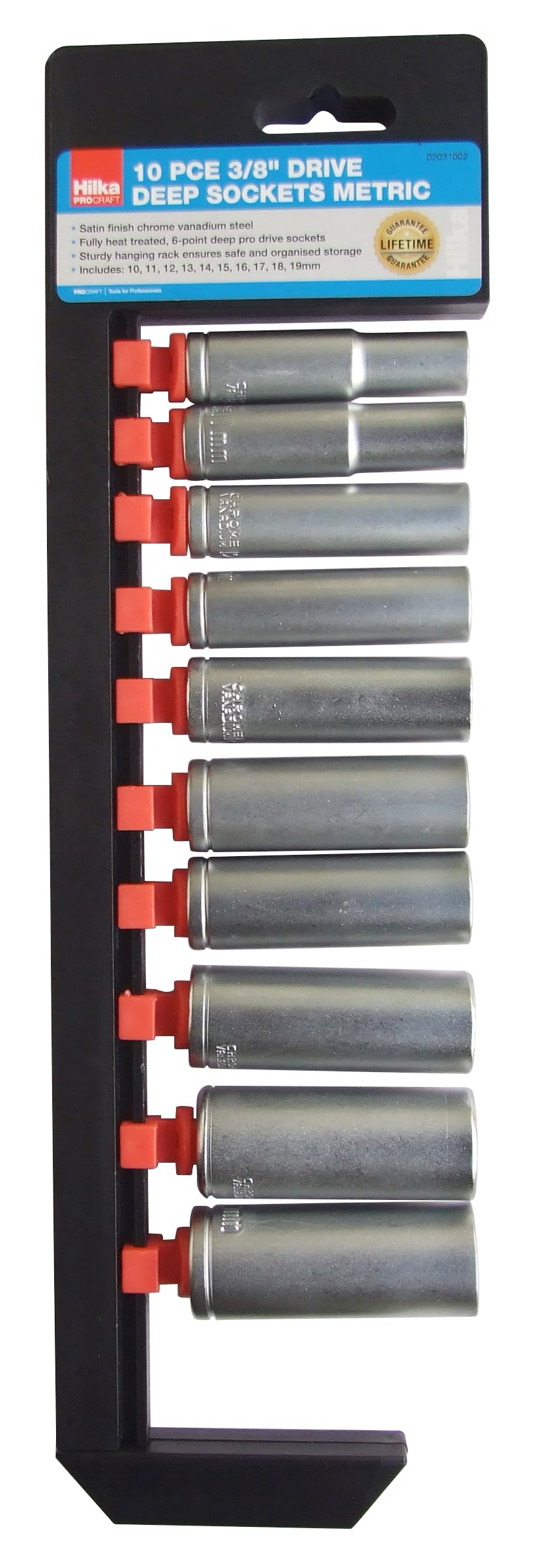 Hilka 02031002 3/8-inch Pro Craft Deep Metric Socket Set