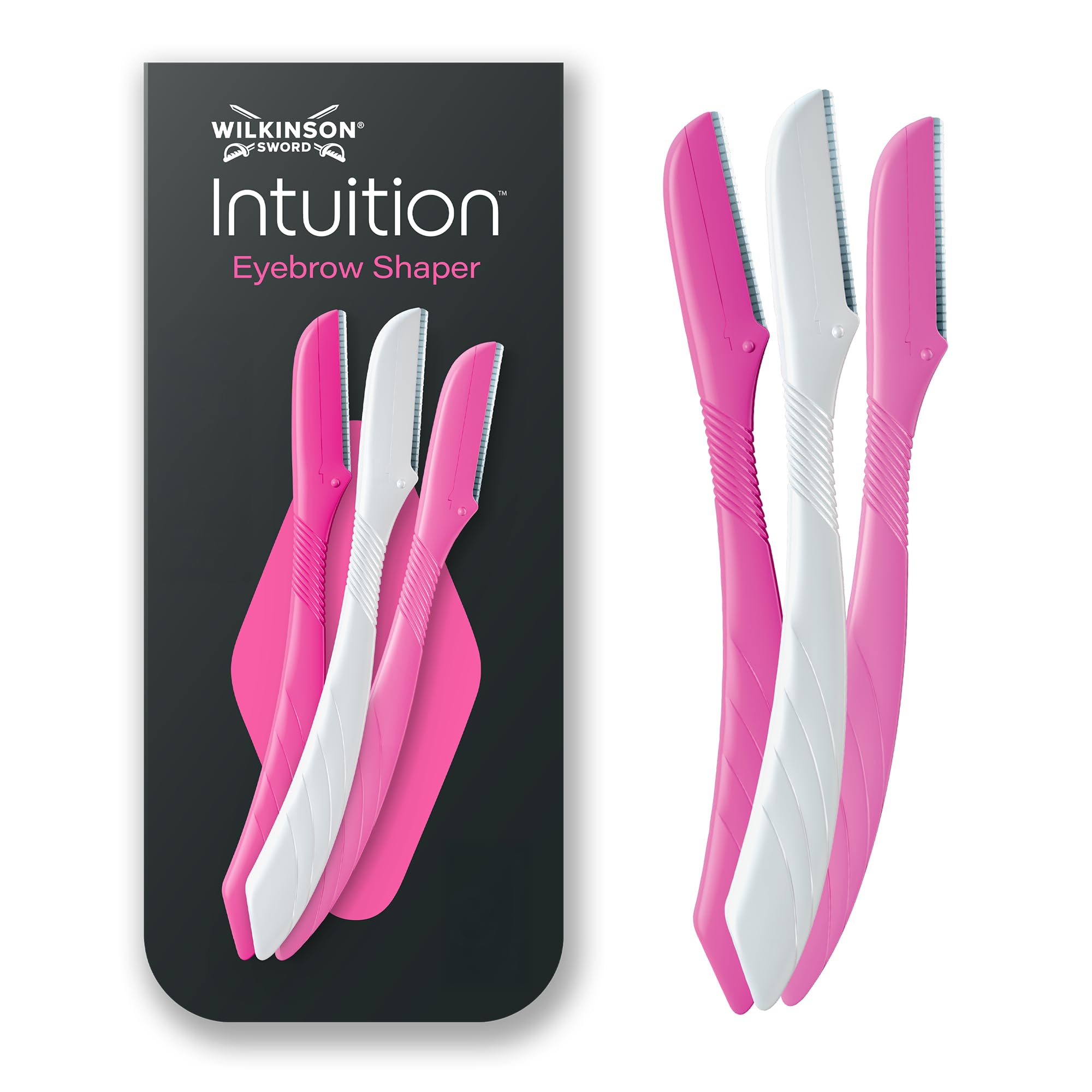 Wilkinson Sword Intuition Eyebrow Shaper Razor for Women with 3 Beauty Tools and 1 Precision Cap