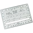 DYNWAVE Square Protractor Ruler Easy Carry Map Reading Compact Lightweight Acrylic 1:25,000 1:50,000 for Architects Engineeri