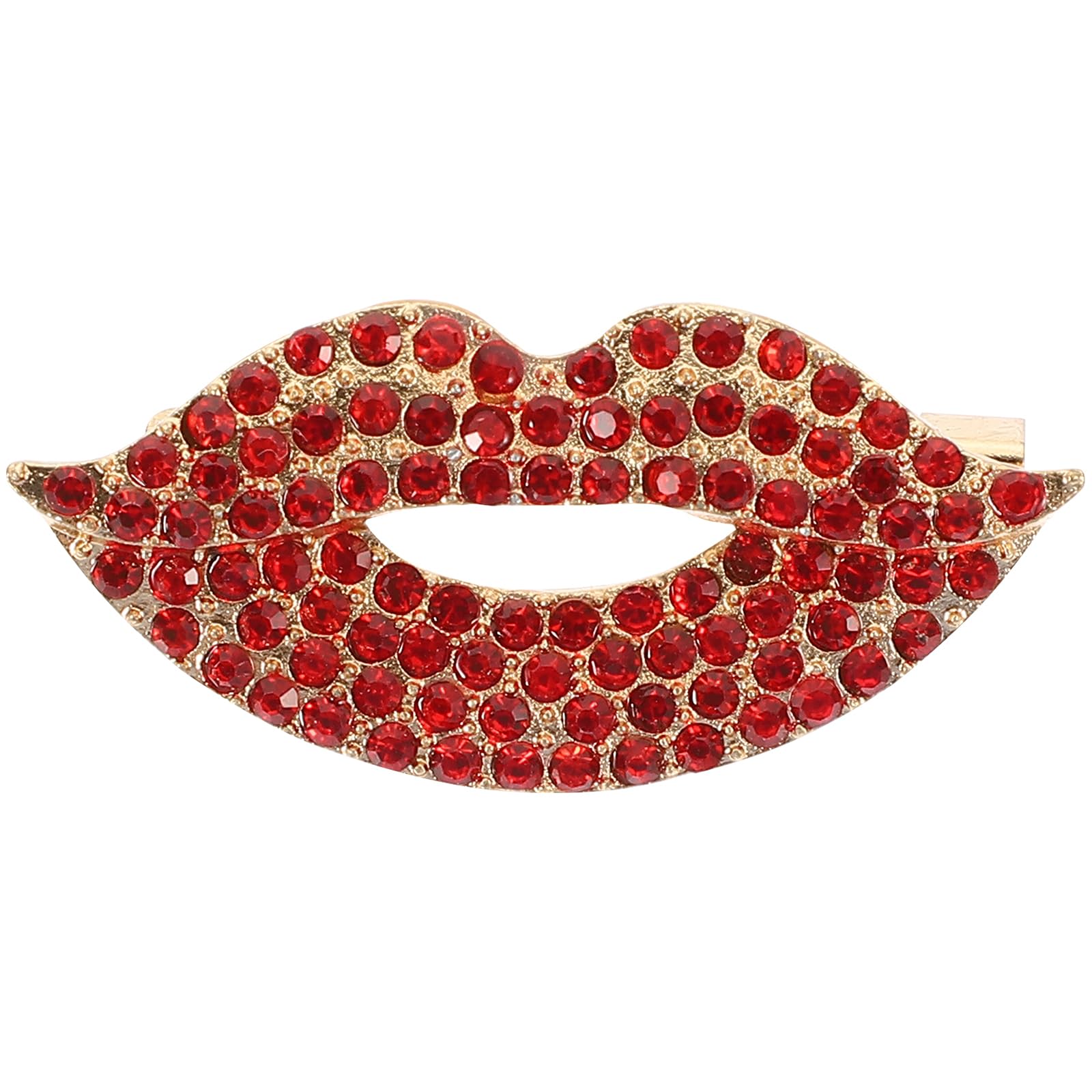 1Pc Lip Shaped Brooch with Rhinestones Stylish Pin for Clothing Fashion Accessory for Parties and Daily Wear for Women and Girls