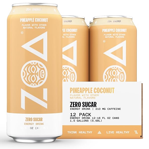 ZOA ZERO SUGAR ENERGY DRINKS, PINEAPPLE COCONUT –...