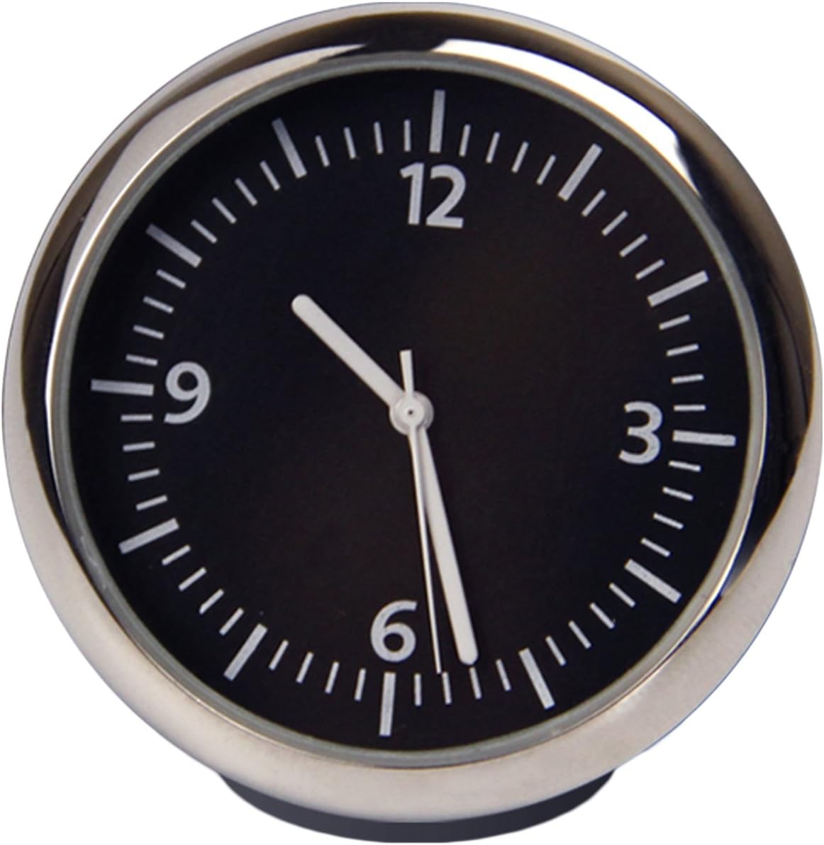 Small Car Dashboard Clock Table Classic Round Analog Clock Car Home Decoration Black 1.57 Inch