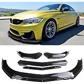 goodfitment Universal Front Lip for Car,Glossy Black Front Bumper Lip, ABS Adjustable Sharp Corner Front Bumper Lip Splitter Protector Replacement for Most Vehicle (Glossy Black w/Black)