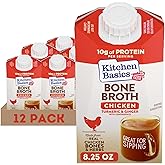 Kitchen Basics Turmeric &amp; Ginger With Lemongrass Chicken Bone Broth, 8.25 oz (Pack of 12) | No Artificial Flavors, Gluten Free, Keto Friendly, Great for Sipping, Resealable Cap |