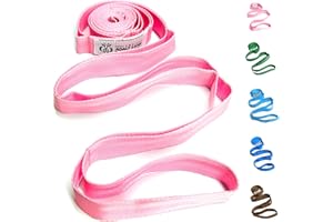 ADALT LION Stretching Strap Yoga Strap for Physical Therapy, Stretch Straps for Home Workout, Pilates and Gymnastics, 10 Loops Non-Elastic Stretch Bands with Exercise Book for Women & Men