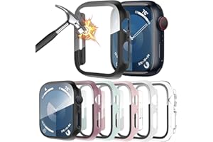 HAANILKYI [6 pack Case with Tempered Glass Screen Protector for Apple Watch 41mm Series 9 Series 8 Series 7, Ultra-Thin Full Coverage Hard PC Protective Cover for iWatch 41mm
