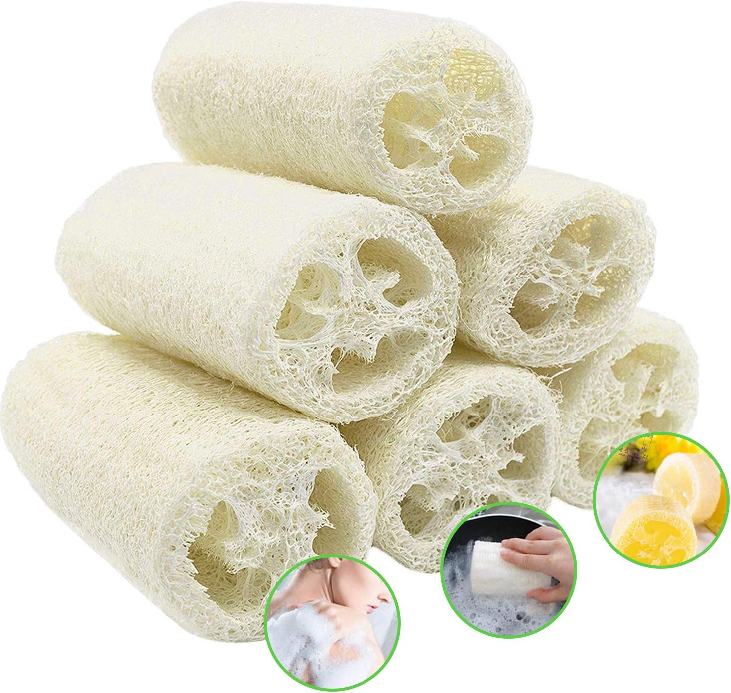 6 Pcs Natural Loofah
