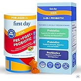 FIRST DAY Kids 3-in-1 Probiotic Gummies – Prebiotic + Probiotic + Postbiotic Supplement – Supports Digestive & Oral Health, Immune Function & Energy Levels – 30-Day Supply