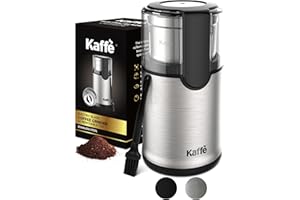 KAFFÈ Kaffe Electric Coffee Blade Grinder w/Removable Cup - 4.5oz - Stainless Steel (w/Cleaning Brush)