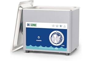 DK SONIC Ultrasonic Cleaner,1.5L 60W Stainless Steel Ultrasonic Jewelry Cleaner with Cleaning Basket,Mechanical Timer,Sonic Cleaner for Cleaning Jewelry,Eyeglasses,Coins