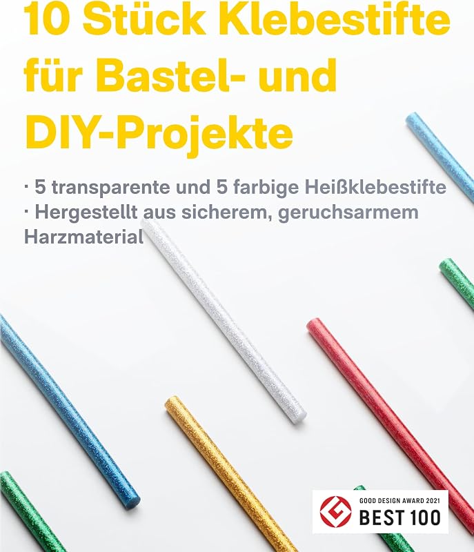 Heißklebepistole Akku, 30s Schnell Aufheizen Klebepistole, USB-C