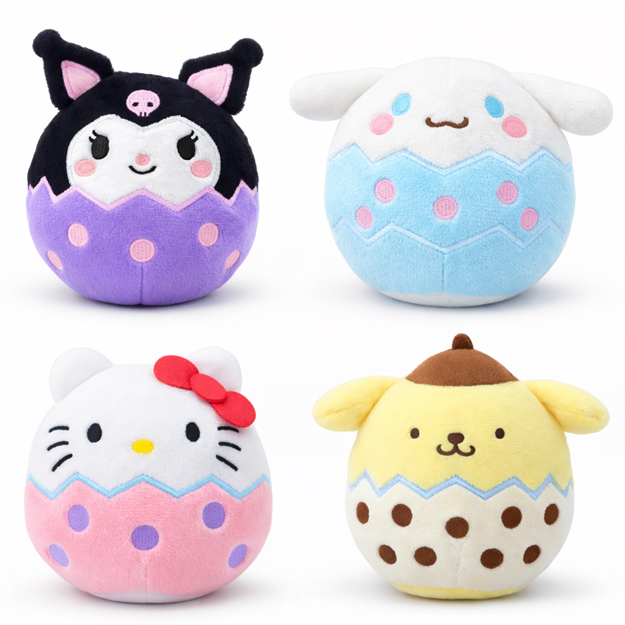 COAQAC Easter Egg Plush Toys 4 Pack, 4 Inch Cute Cartoon Animal Egg Stuffed Animals, Soft Plush Easter Basket Stuffers for Kids, Spring Party Favors, Egg Hunt Prizes, Easter Gifts for Boys & Girls
