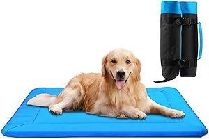 Aitmexcn Outdoor Dog Bed Waterproof, Camping Dog Bed Portable and Folding with Handle, Washable Travel Outdoor Dog Mat Foldable