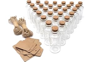 GOIIO 80 Pieces 20 ML Glass Bottles with Cork Stoppers Mini Small Glass Bottles, for Wedding Favors, Crafts Home Decorations