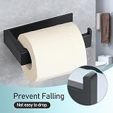 SAYAYO Black Self-Adhesive Toilet Roll Holder SUS304 Stainless Steel Wall view 2