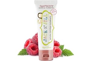Jack N' Jill Natural Toothpaste for Baby and Infants - Fluoride Free Training Toothpaste, 40% Xylitol, BPA Free - Raspberry, 1.76 oz (Pack of 1)