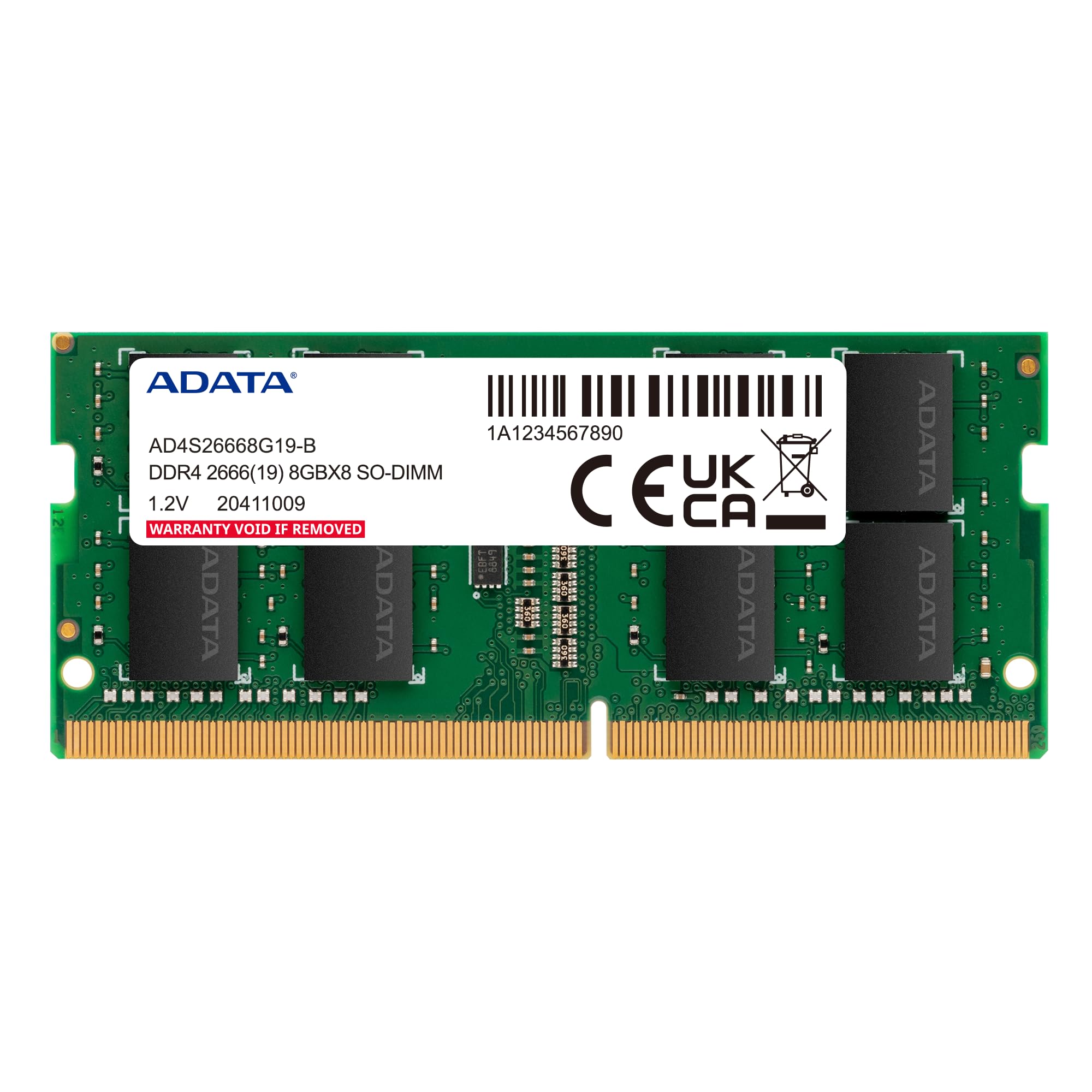 ADATA Premier 8GB, DDR4, 2666MHz (PC4-21300), CL19, SODIMM Memory, 1024x8