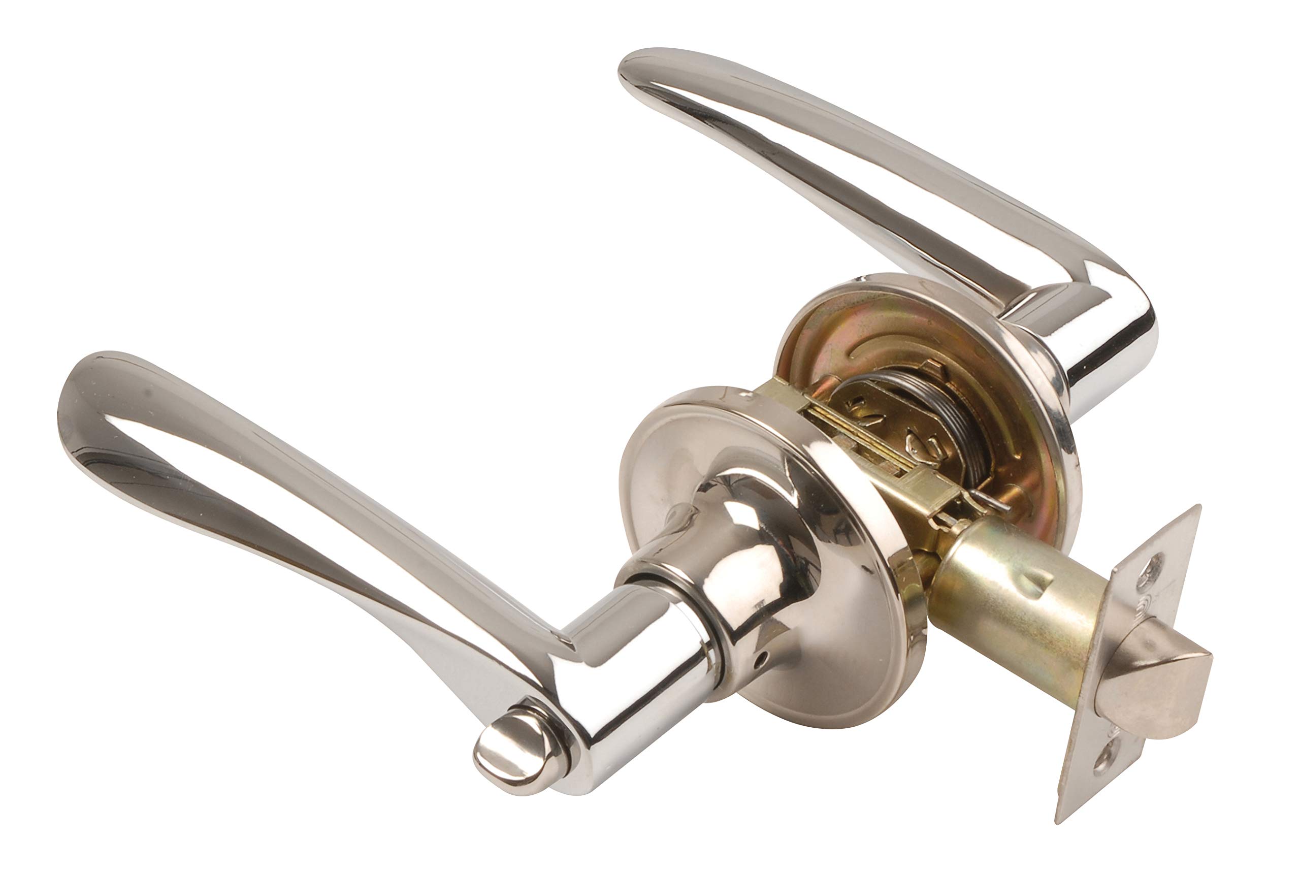 Excel Architectural DP6974 Reversible Privacy Door Handle on Rose Set with Adjustable Latch, Polished Chrome