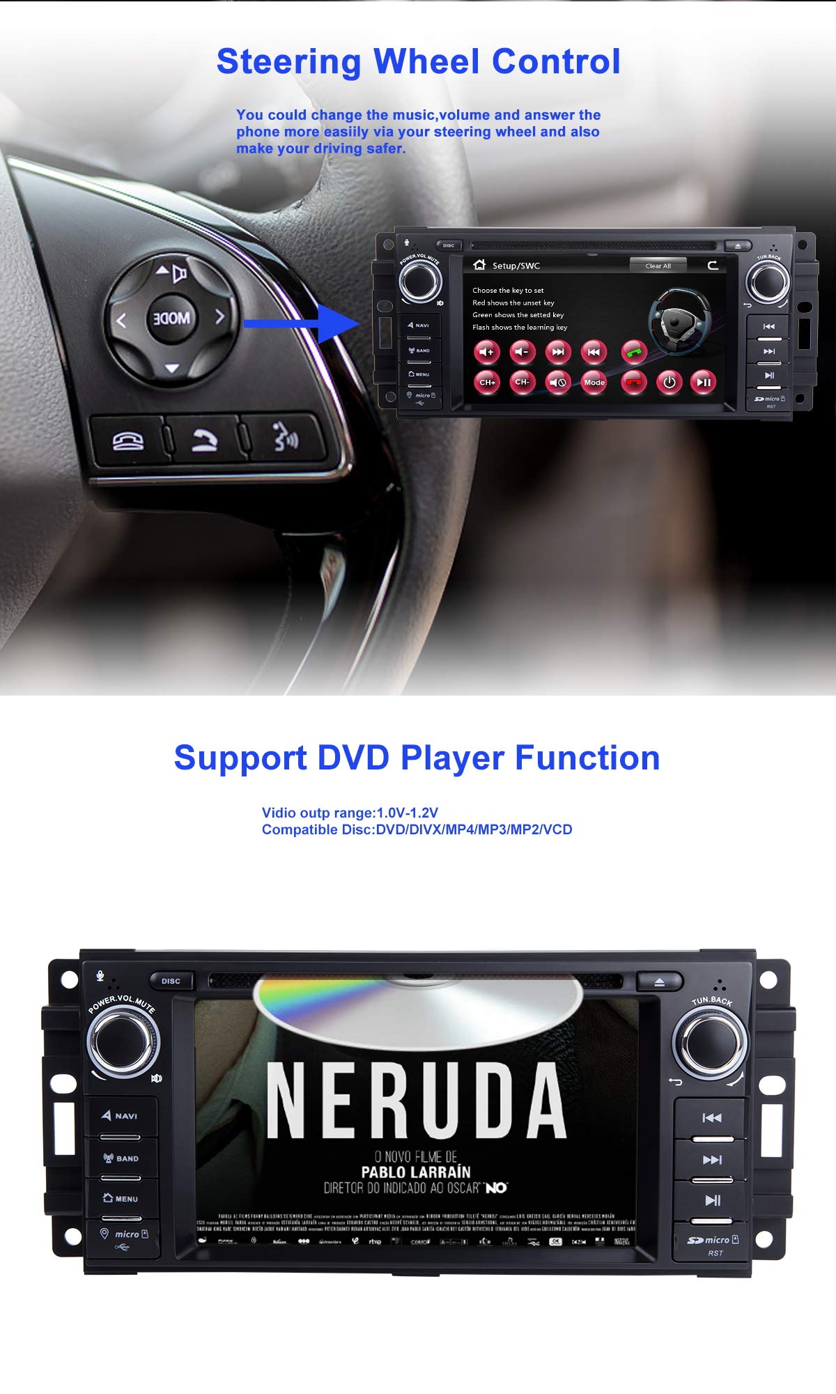 Car Radio Stereo ZLTOOPAI for Dodge Ram Challenger Jeep ...