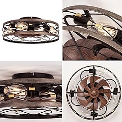 SHLUCE Caged Farmhouse Ceiling Fan with