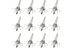 LeeMui Archery Broadheads 12PK Small Game Judo and Hammer Mixed Set 100 or 125 Grain Field Arrow Practice Spiral Tip for Small Game Hunting (silver-judo-125gr-J)