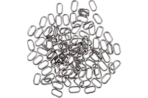 Didiseaon Fishing Tackle Connectors Oval Split Rings Stainless Steel 100pcs High-Strength for Fishing Hooks