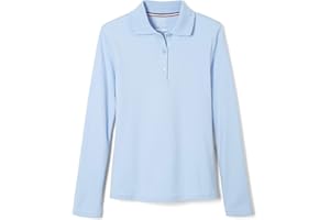 French Toast Girls' Uniform Long Sleeve Polo with Picot Collar (Standard & Plus)