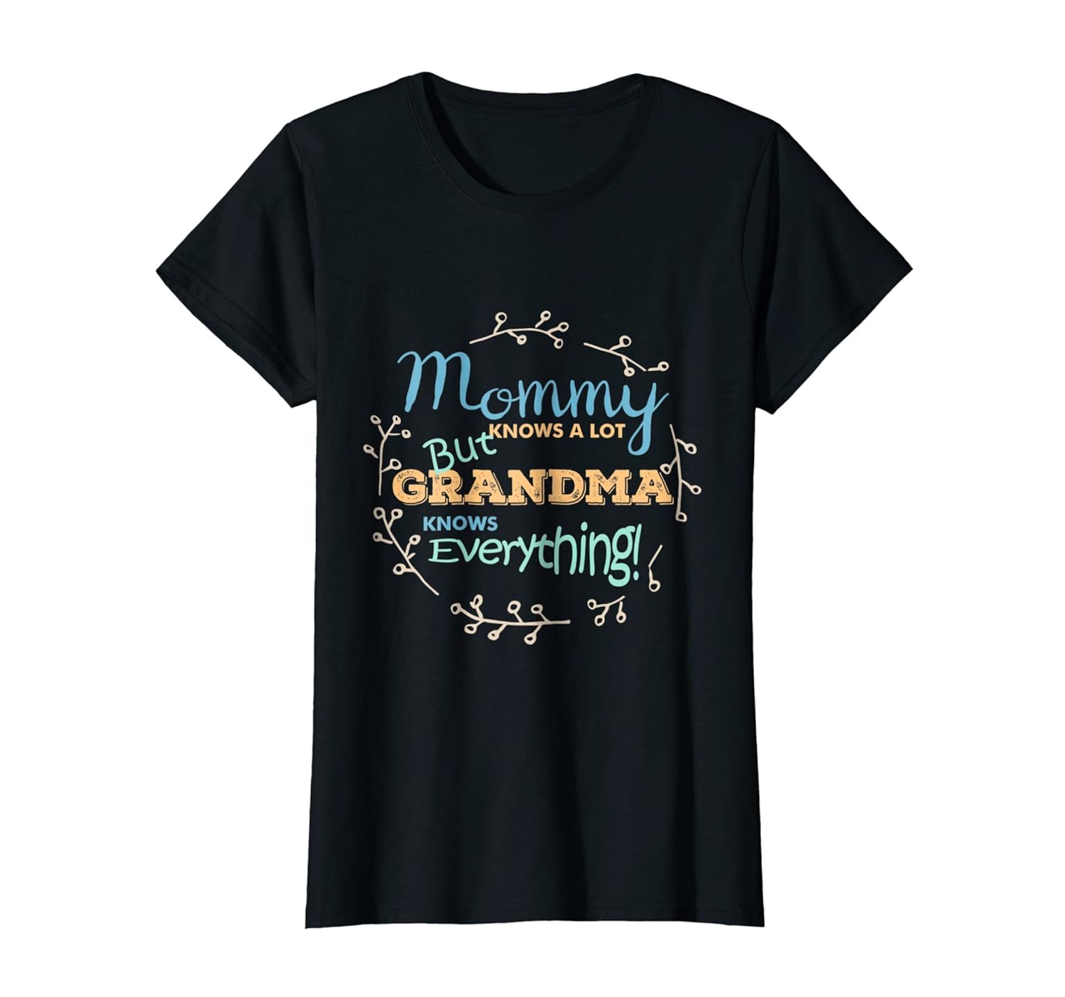 Womens Grandma Knows Everything Funny T-Shirt Cute Grandmother Gift-anz