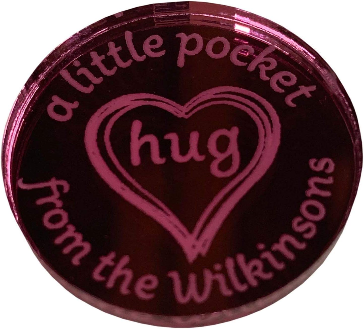 Personalised Little Pocket Hug Heart Token to Send Hugs to a Friends