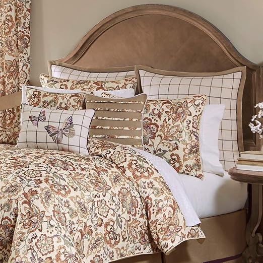 Amazon Com Hnu 4 Pieces Floral Comforter Set King Rust Orange