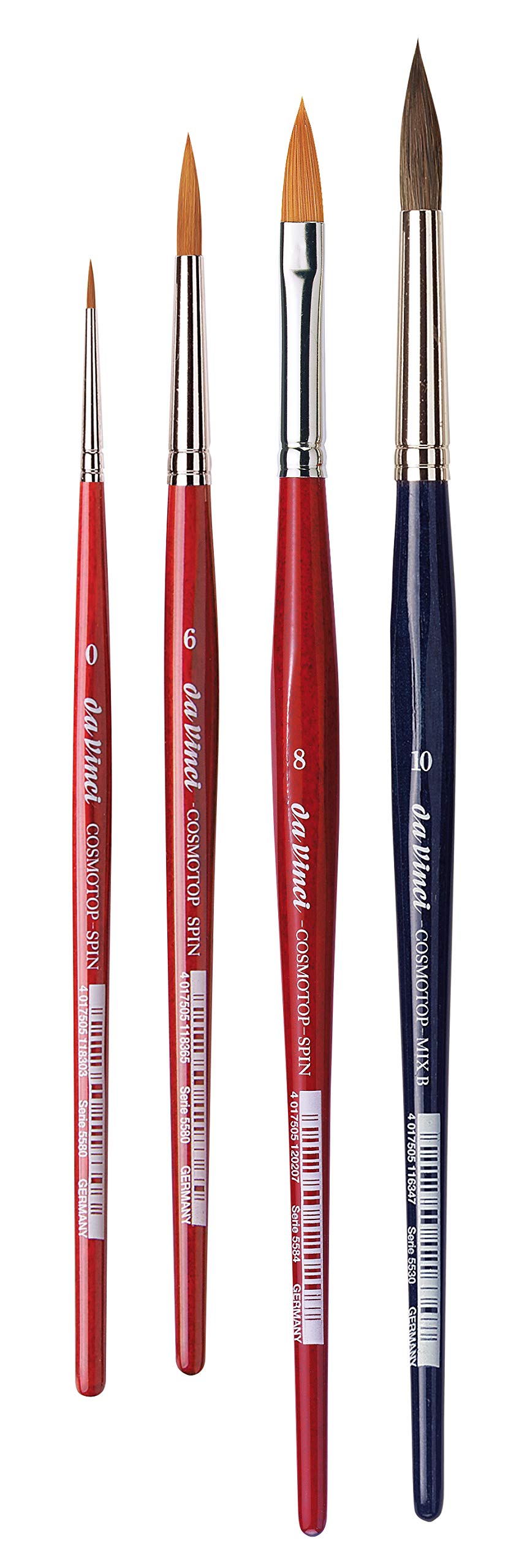 DA VINCI 4230 Series Water Colour Brush Set, Red, Black, Green/White, 30 x 30 x 30 cm