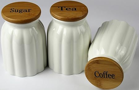 cream tea and coffee canisters