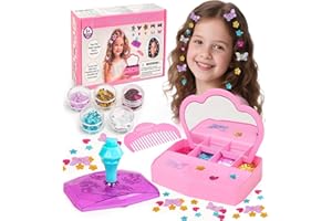 Hair Gem Stamper Kit, Sparkling Hair Jewels Styling Tool for Girls, Creative DIY Hair Art Crafts with Glitter Sequins, Birthd