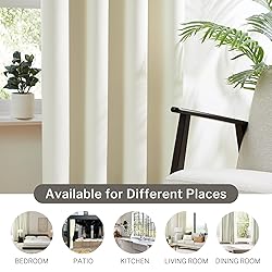 Melodieux Blackout Curtains for Bedroom Beige Room