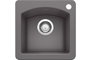 BLANCO, Cinder 441477 DIAMOND SILGRANIT Drop-In or Undermount Bar Sink, 15" X 15"