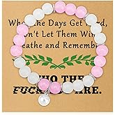 Motivational Bracelet for Women Inspirational Gifts Beaded Bracelets with Cards Get Well Soon Gifts Cheer Up Recovery Gift Encouragement Mental Health Gift Healing Natural Stone Jewelry Christmas