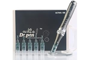 NEW BODY LIFE Dr. Pen Ultima M8 Professional Microneedling Pen - Wireless Derma Auto Pen - Amazing Skin Care Tool Kit for Face and Body - 6 Cartridges (3pcs 16pin + 3pcs 36pin)