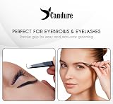 Candure Slanted Tweezers Stainless Steel with Leather Pouch view 7