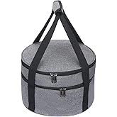 HERSENT Casserole Carrier,Pie Carrier, Insulated Casserole Carrier Storage Bag with Carry Handles, 2 Compartments Insulated Lunch Bag Potluck Carrier Salad Bowl Holder for Picnic Potluck Camping