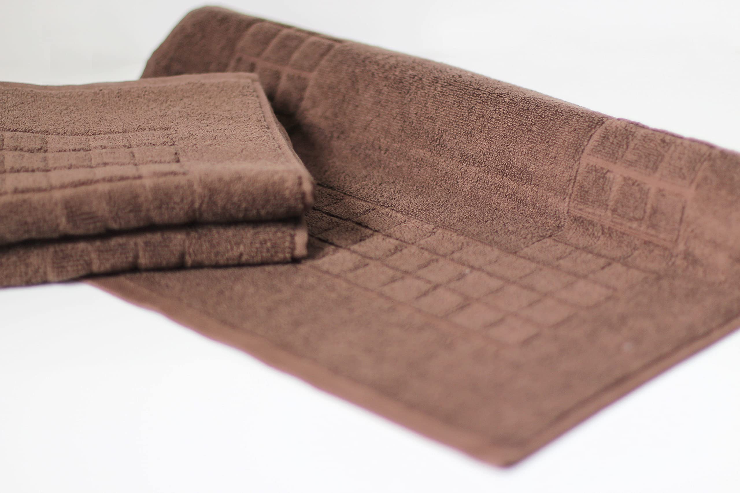 Restmor Ltd Hotel Quality 2 Pack of Bath Mats 700gsm 100% Cotton (CHOCOLATE)