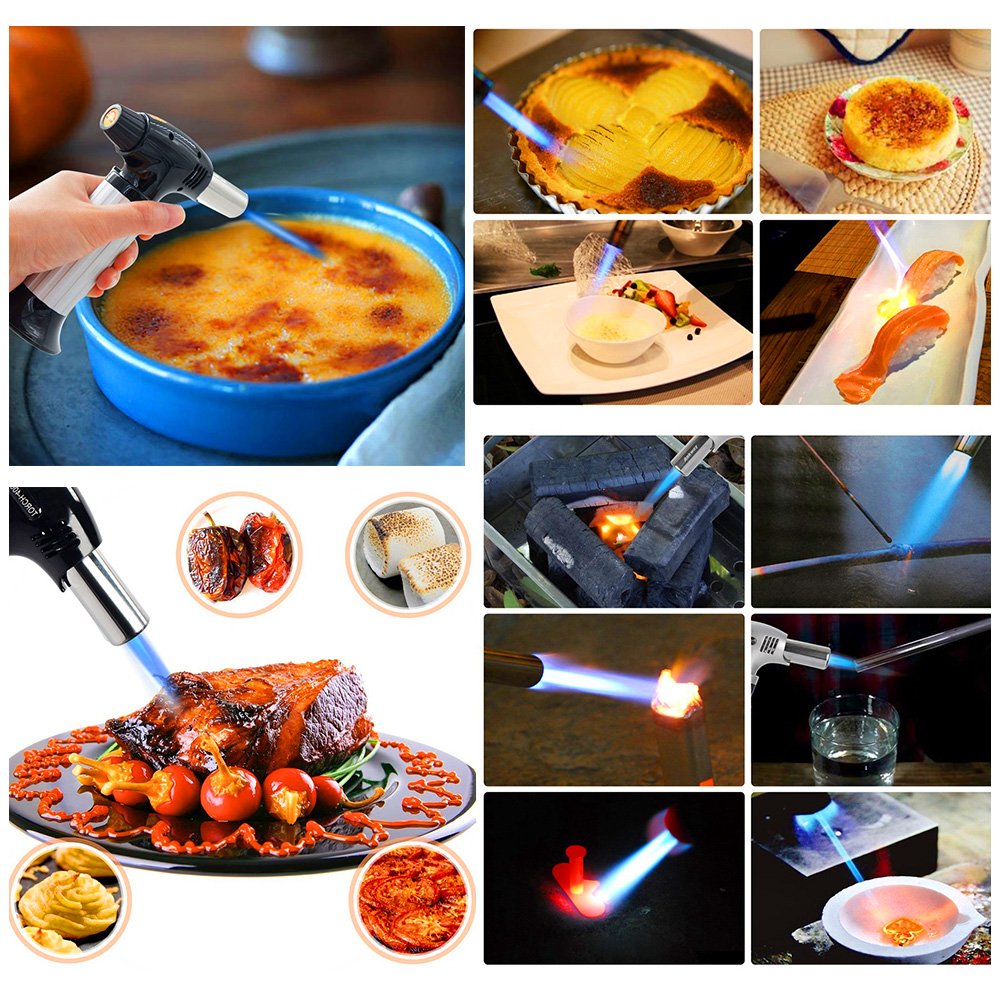 Lifebee Chalumeau de Cuisine Professionnel Meilleur Bruleur pour Caramélisation Creme Brulee Chalumeau de cuisine pour crème à brulée , cuisson barbecue
