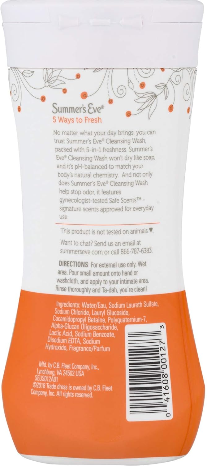 Summer's Eve Cleansing Wash | Morning Paradise | 9 Ounce | Pack of 1 | pH-Balanced, Dermatologist & Gynecologist Tested : Bath And Shower Gels : Beauty