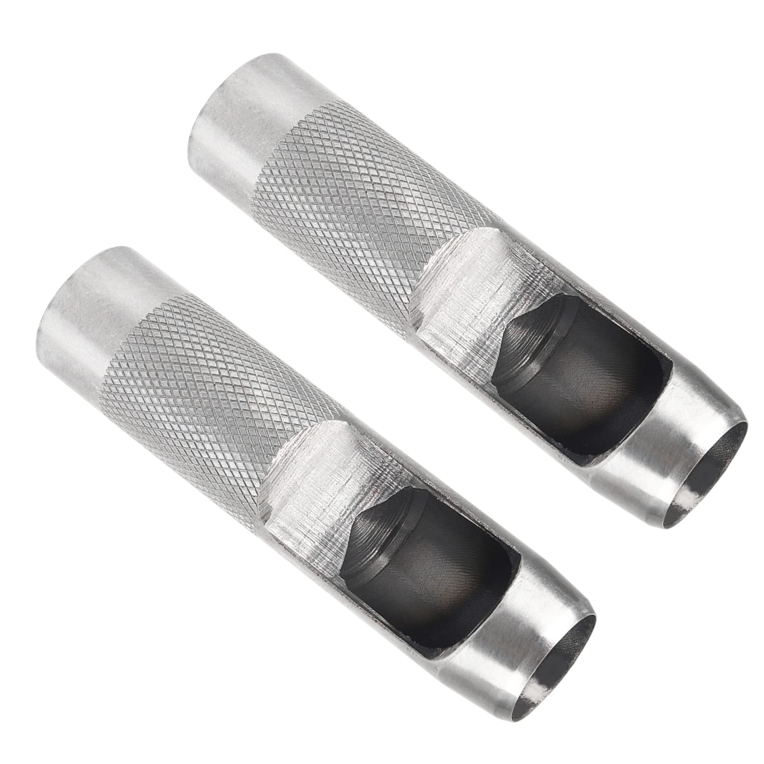 Utoolmart Leather Craft Hollow Hole Punch, Round Hollow Punch, Craft Punch Tool, Hollow Hole Punch Cutter Tool, Round Carbon Steel Leather Craft Hole Punch, 22mm Hole Punch, 2 Pcs