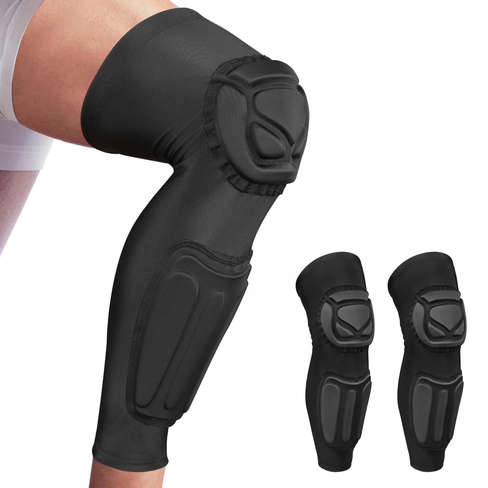 DGYAO Knee Calf Guard Support Pads Protector Padded Compression Sports Protective Safe Guard Gear Extreme Exercise for Rugby Football Shin Guards 1 Pair M