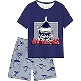 Boys Pajamas Summer Short Sleeve Pajamas Shorts Set 2 Piece Summer Kids Boys Pjs Sleepwear Sets Size 8-16
