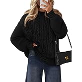 MEROKEETY Womens Fall Cable Knit Sweaters 2025 Long Lantern Sleeve Crewneck Chunky Loose Pullover Tops Winter Clothes