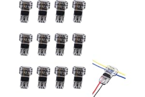 Mavelovs T Tap Wire Connectors for 16-18 AWG, Self-stripping Wire Connectors 3 Way 2 Pins, Quick Wire Splice Connectors, Solderless Low Voltage and High Voltage Wire Connectors 12 Pack