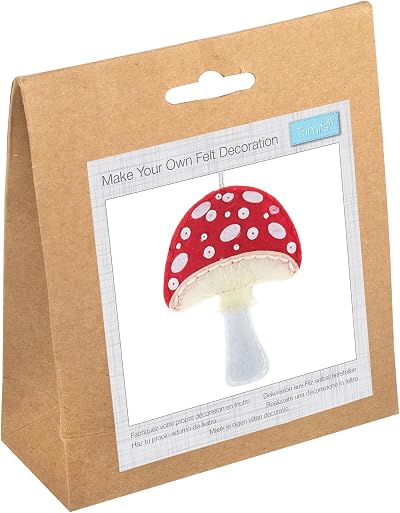 Trimits Toadstool Felt Decoration Kit 8.5 x 12 cm Beginner Sew Kit